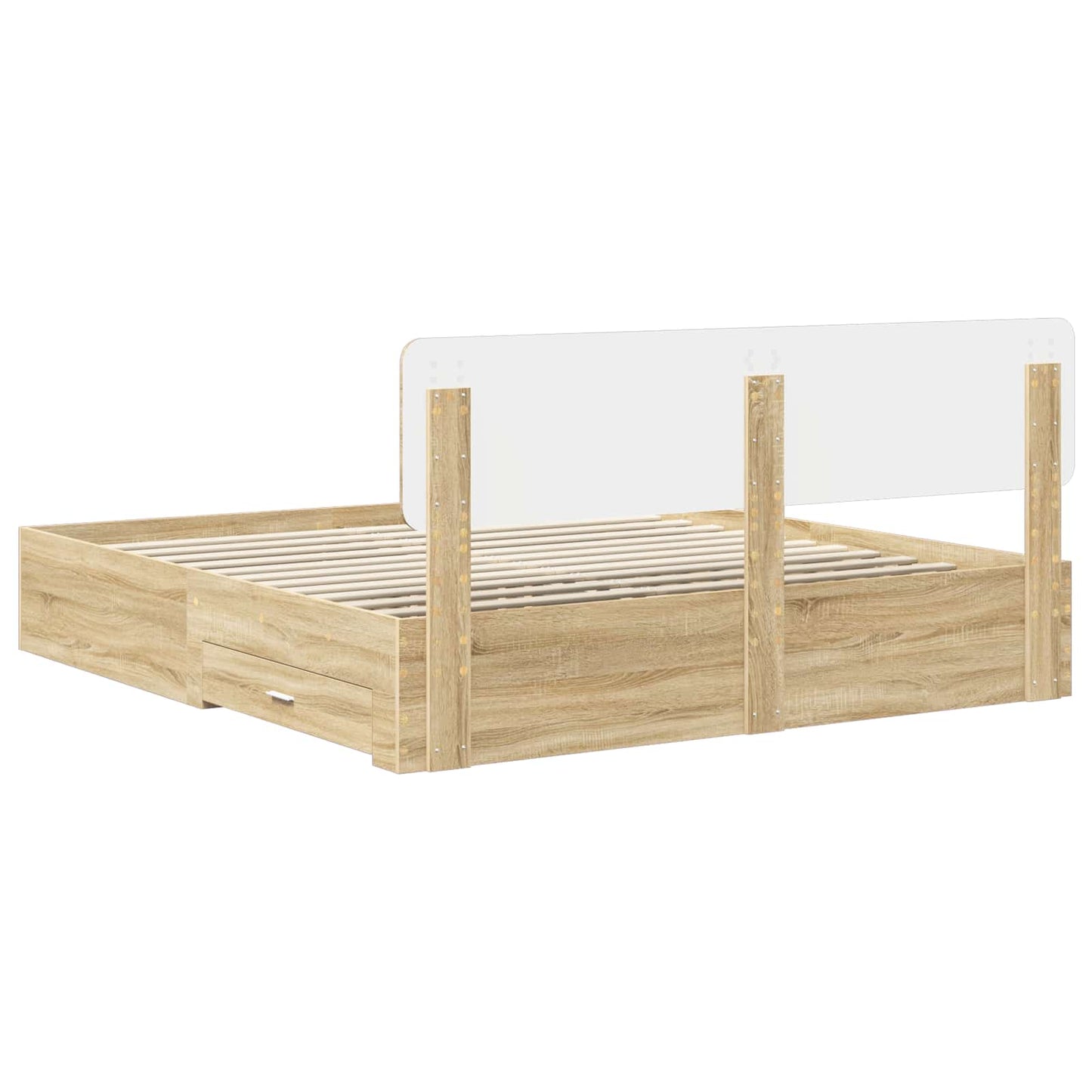 Bed Frame with Drawer Sonoma Oak 200 x 200 cm Engineered Wood