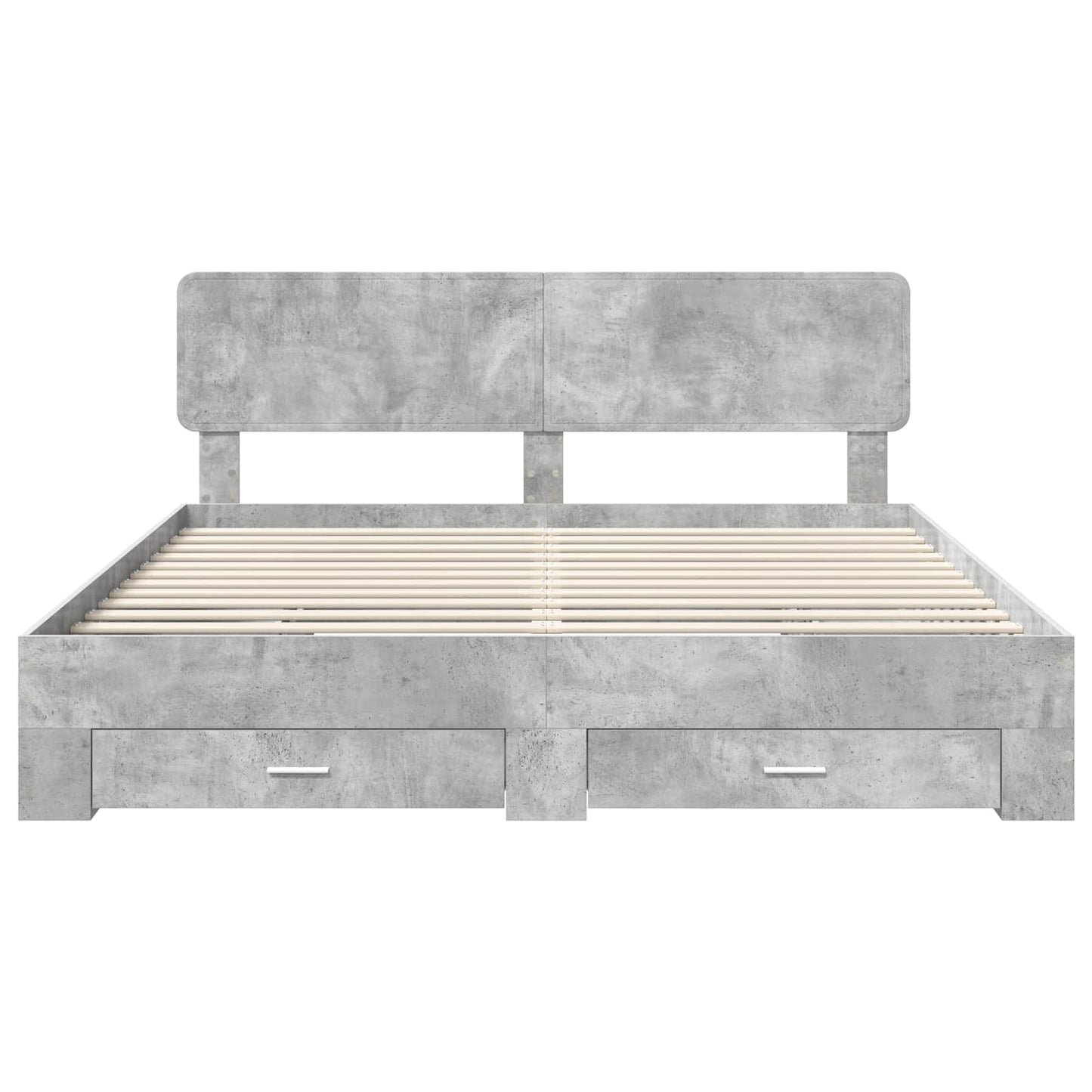 Bed Frame Concrete Grey 200 x 200 cm Engineered Wood
