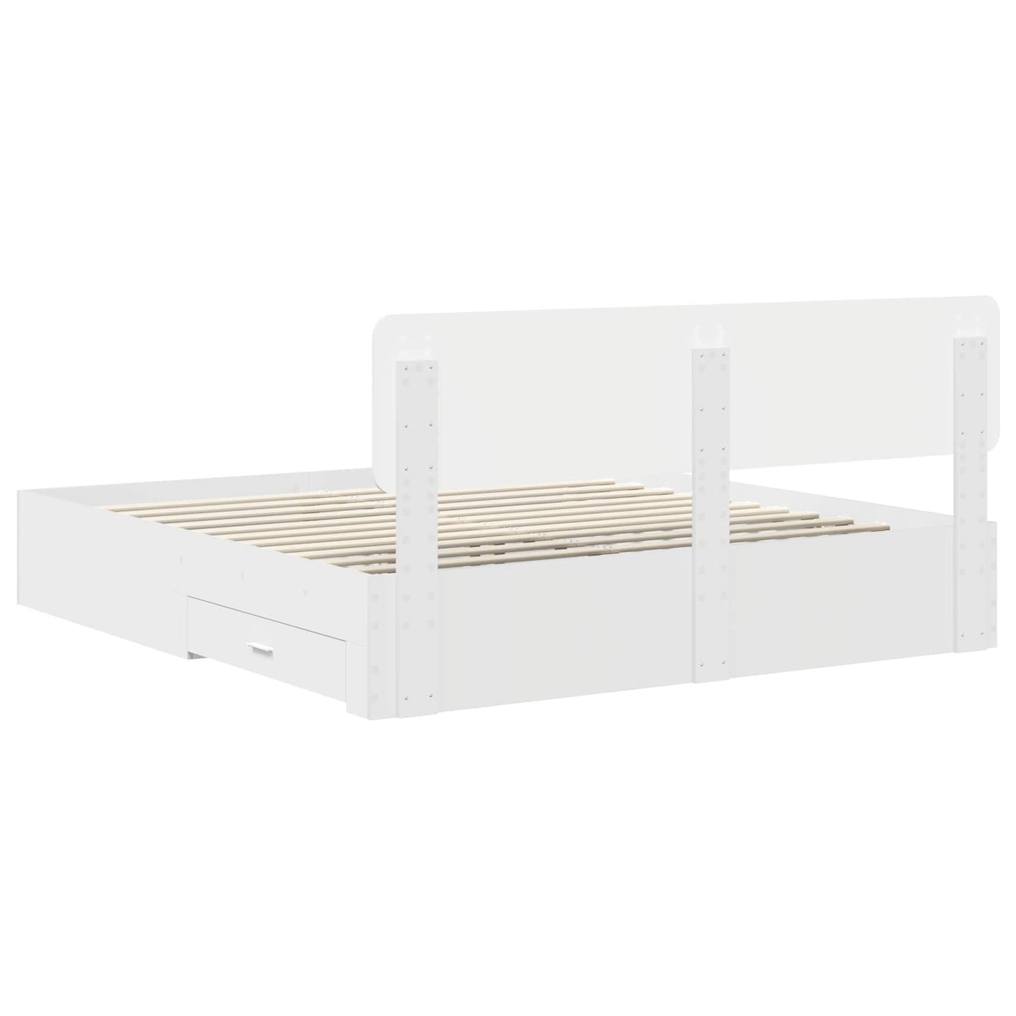 Bed Frame with Headboard White 180 x 200 cm Engineered Wood