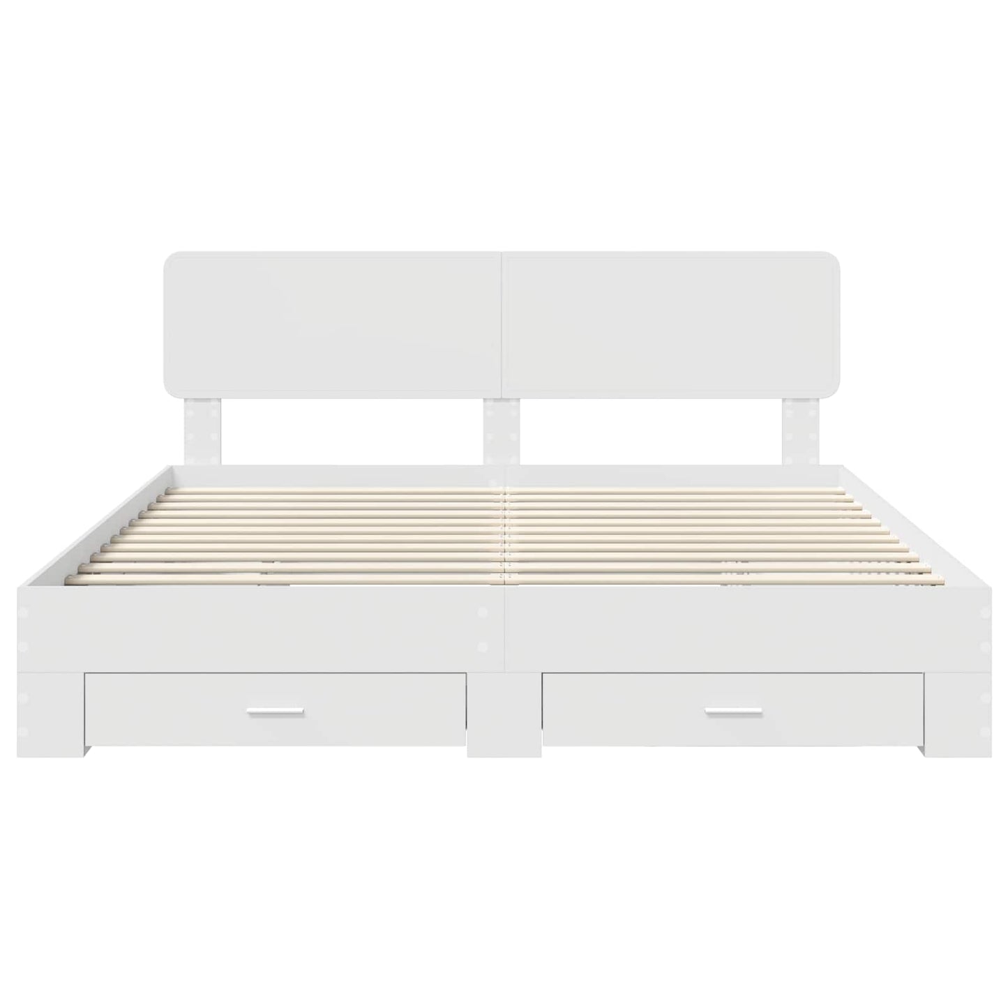 Bed Frame with Headboard White 180 x 200 cm Engineered Wood