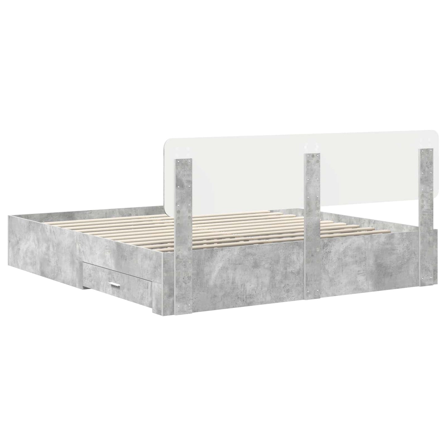 Bed Frame Concrete Grey 180 x 200 cm Engineered Wood