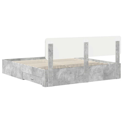 Bed Frame Concrete Grey 180 x 200 cm Engineered Wood