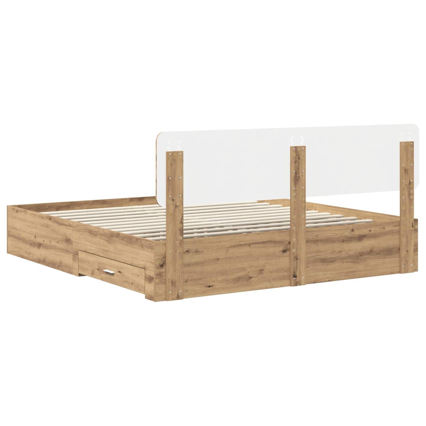 Bed Frame with Drawer Artisan Oak 180 x 200 cm Engineered Wood