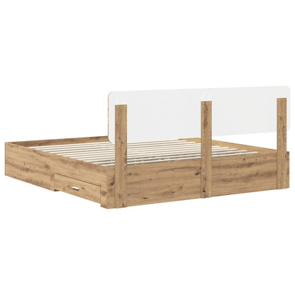 Bed Frame with Drawer Artisan Oak 180 x 200 cm Engineered Wood