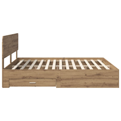 Bed Frame with Drawer Artisan Oak 180 x 200 cm Engineered Wood