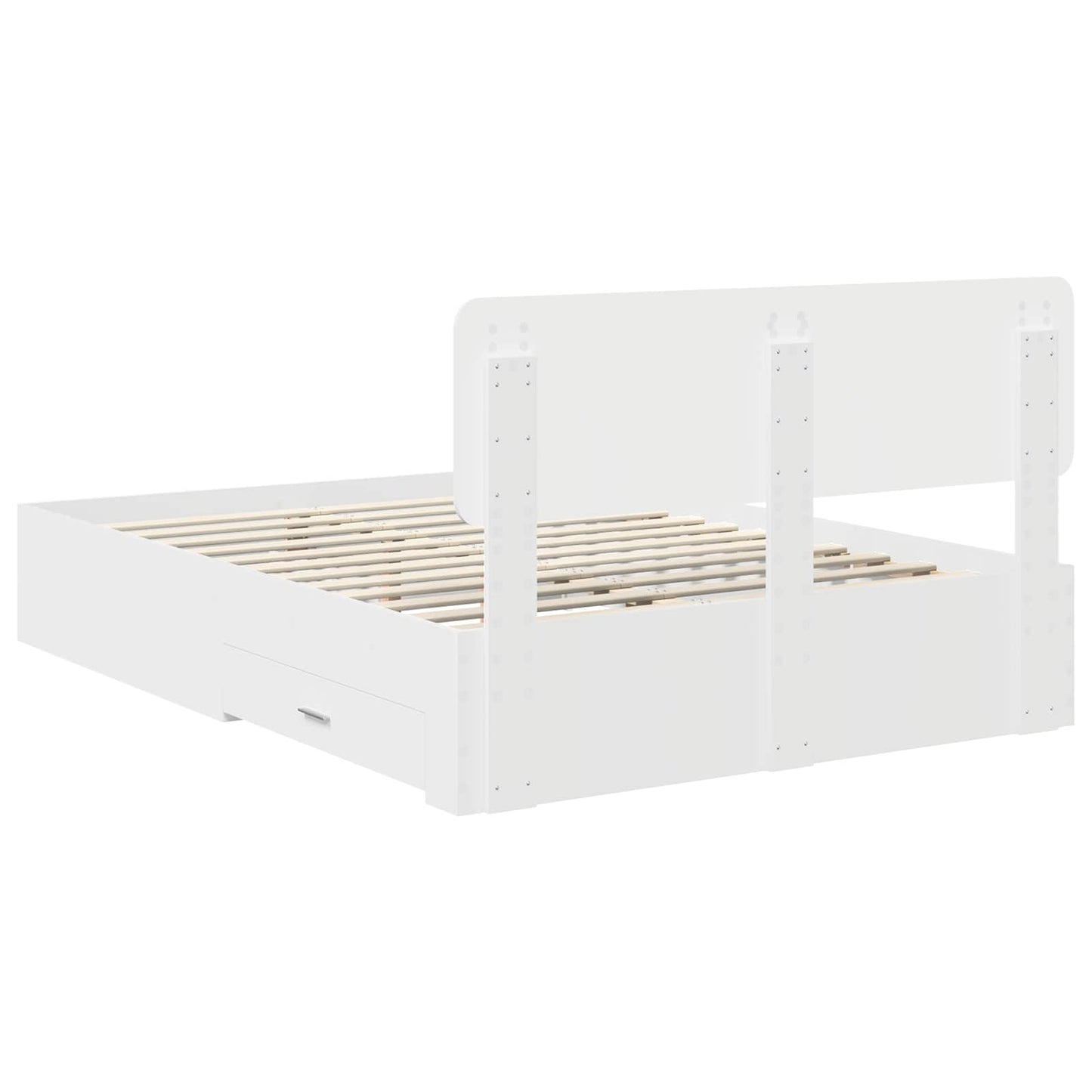 Bed Frame with Headboard White 160 x 200 cm Engineered Wood