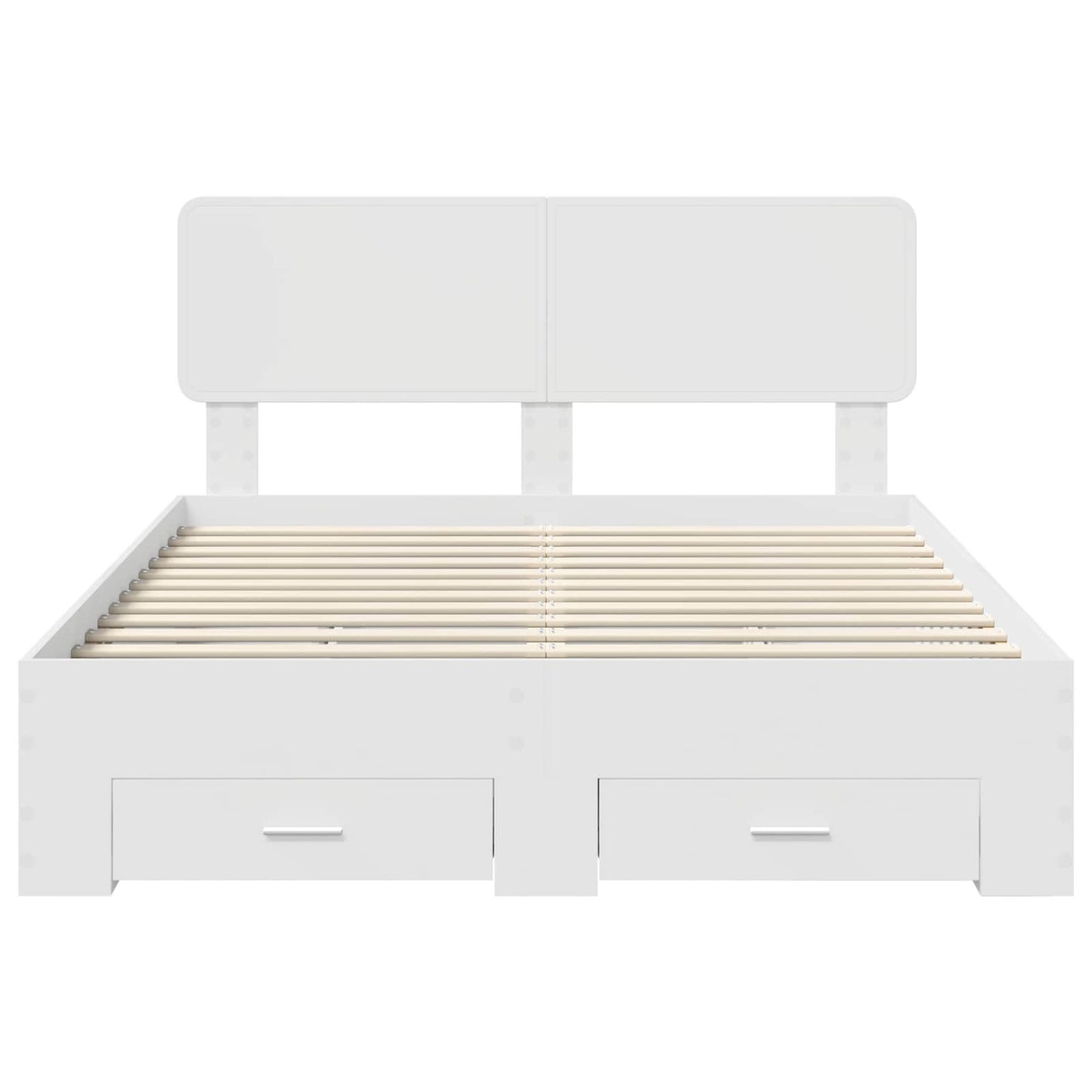 Bed Frame with Headboard White 160 x 200 cm Engineered Wood