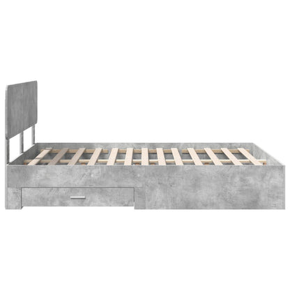 Bed Frame Concrete Grey 160 x 200 cm Engineered Wood