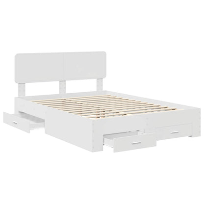 Bed Frame with Headboard White 150 x 200 cm Engineered Wood