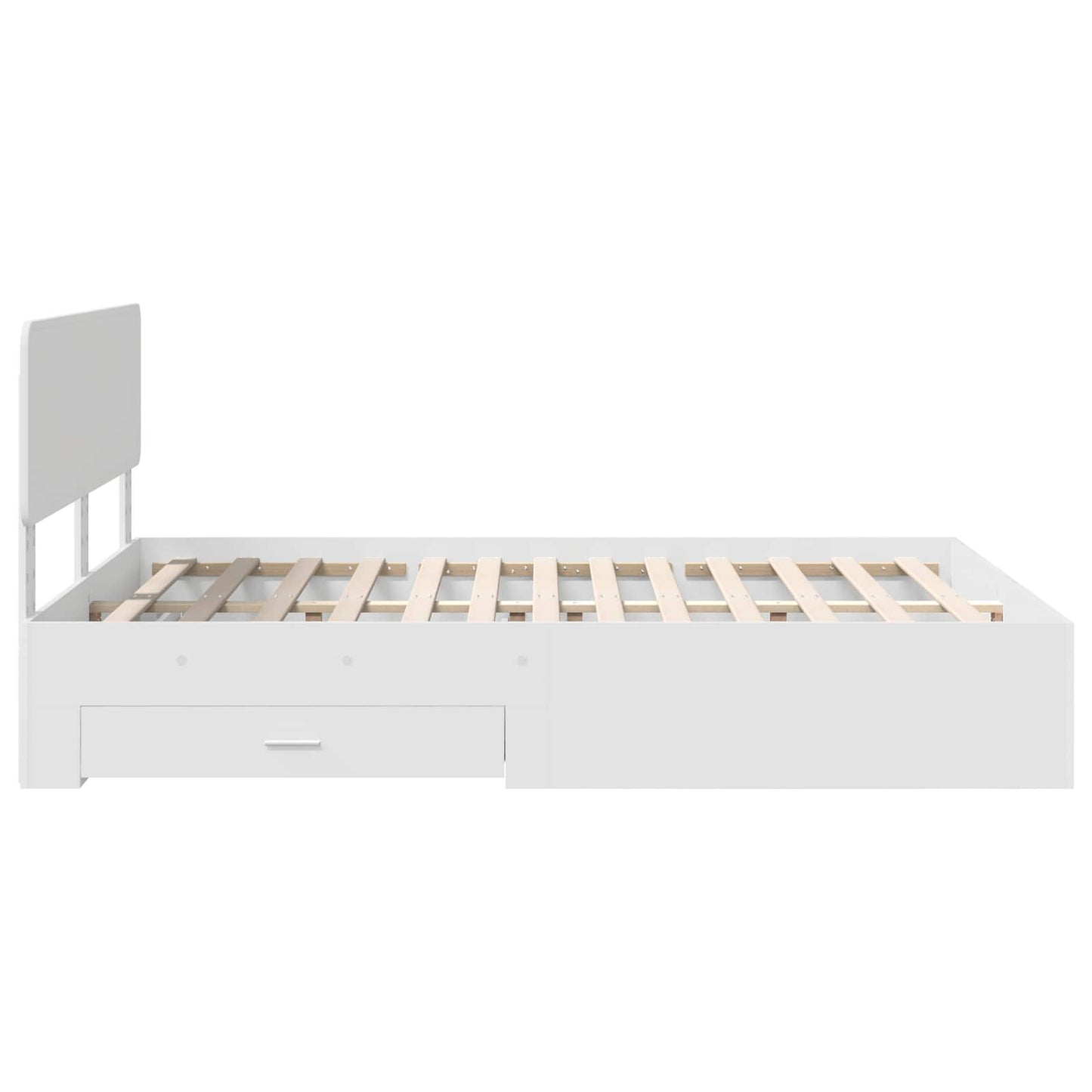 Bed Frame with Headboard White 150 x 200 cm Engineered Wood