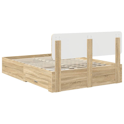 Bed Frame with Drawer Sonoma Oak 150 x 200 cm Engineered Wood