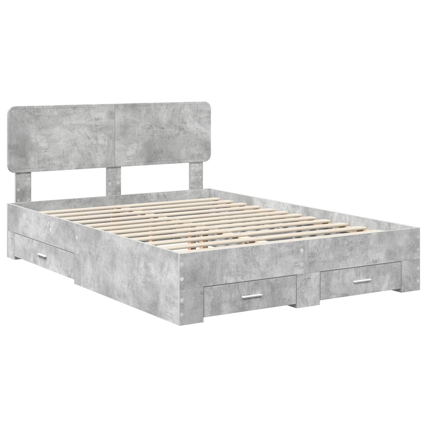Bed Frame Concrete Grey 150 x 200 cm Engineered Wood