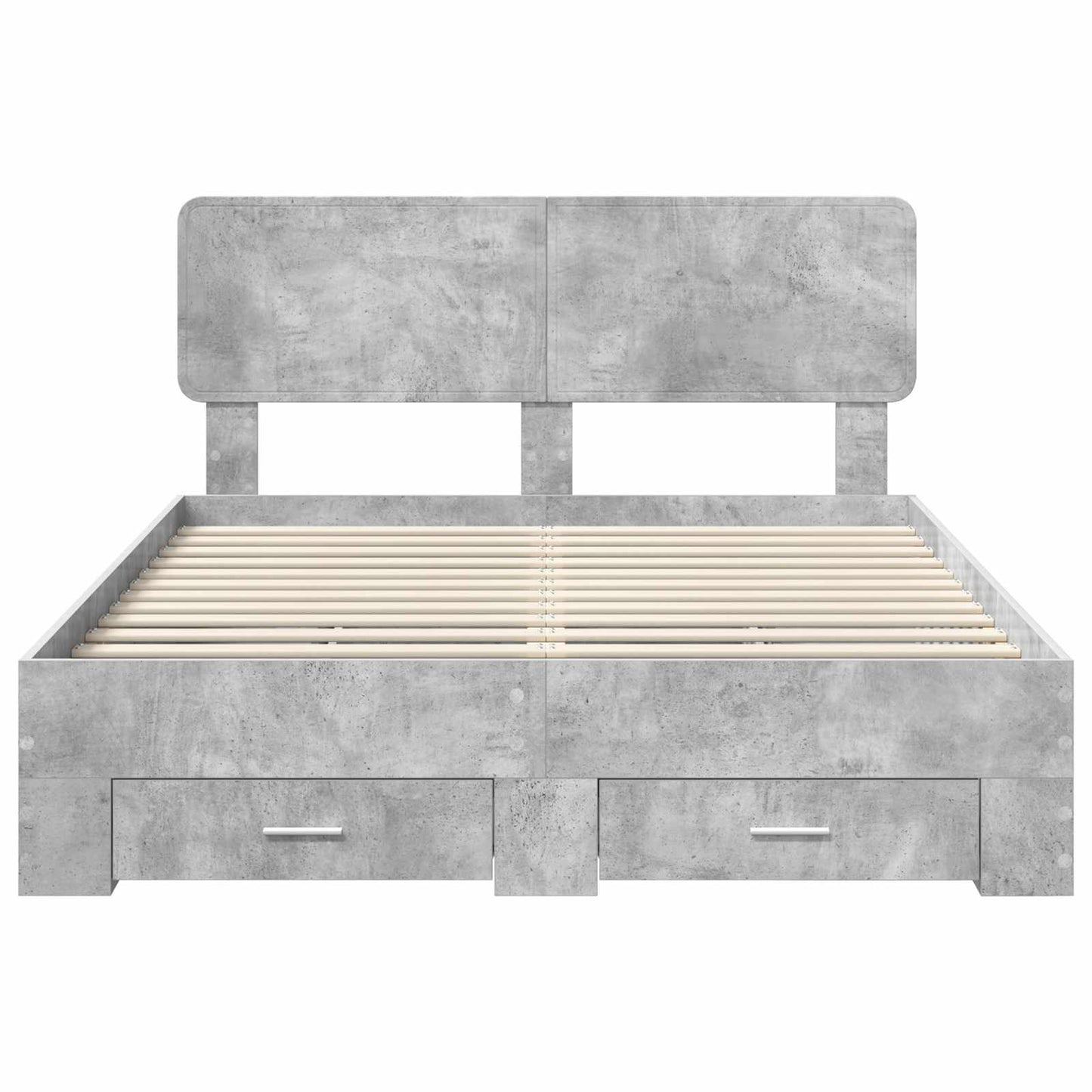 Bed Frame Concrete Grey 150 x 200 cm Engineered Wood