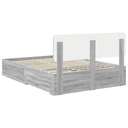 Bed Frame with Drawer Grey Sonoma 150 x 200 cm Engineered Wood