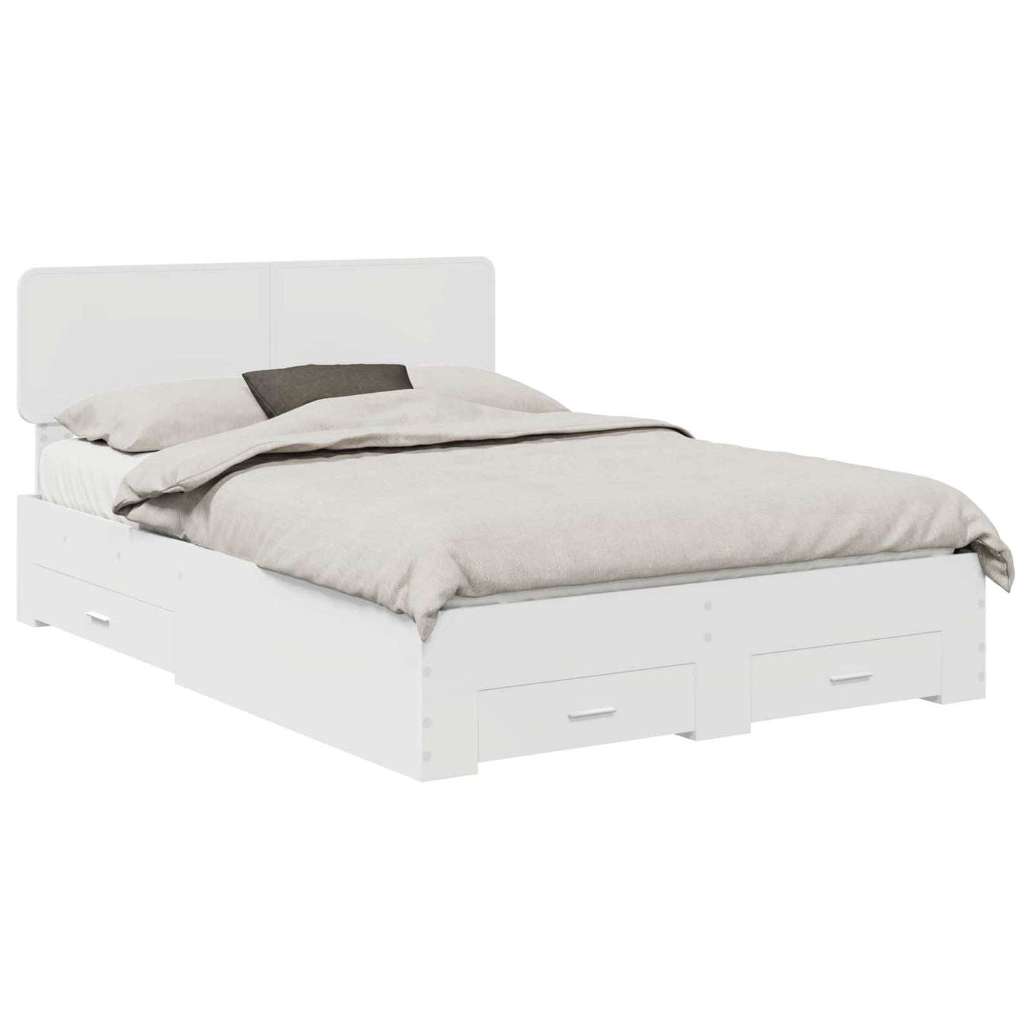 Bed Frame with Headboard White 140 x 200 cm Engineered Wood
