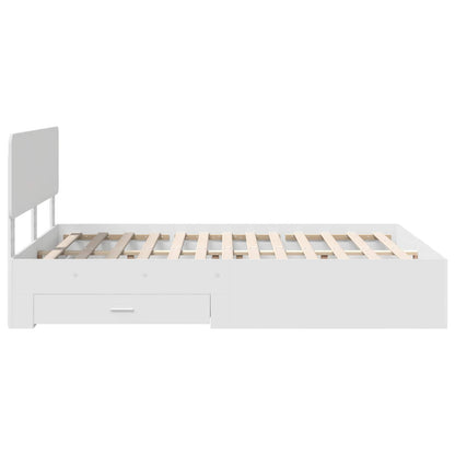 Bed Frame with Headboard White 140 x 200 cm Engineered Wood