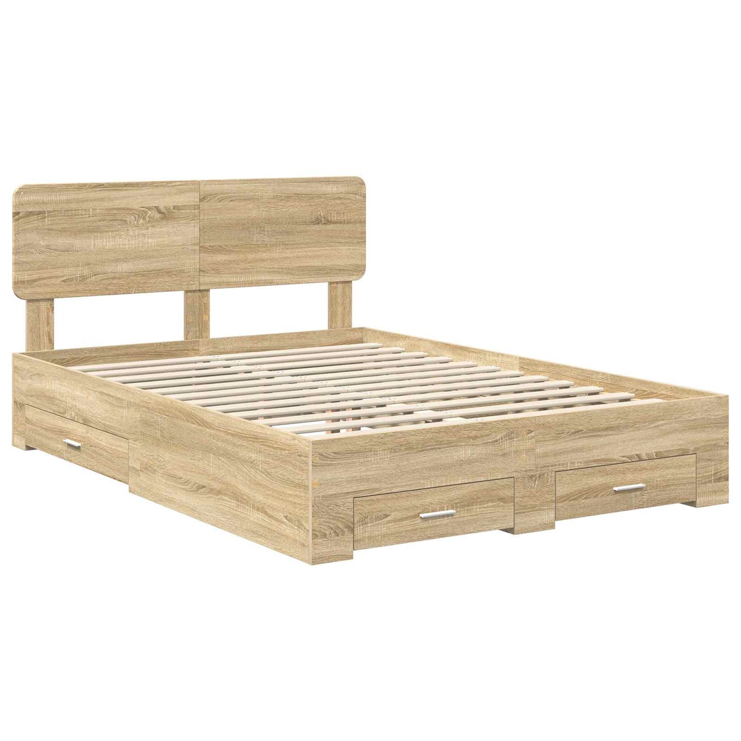 Bed Frame with Drawer Sonoma Oak 140 x 200 cm Engineered Wood