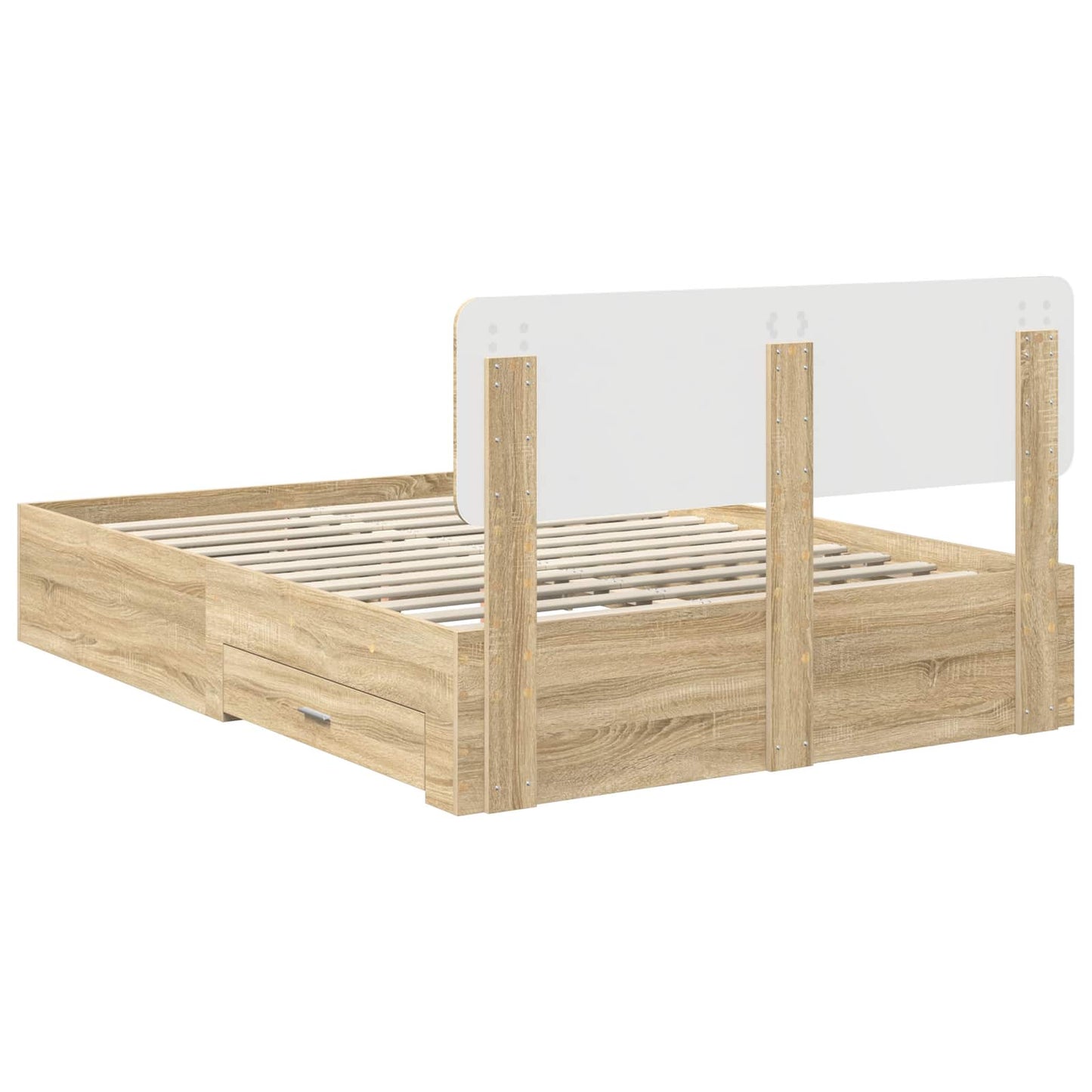 Bed Frame with Drawer Sonoma Oak 140 x 200 cm Engineered Wood