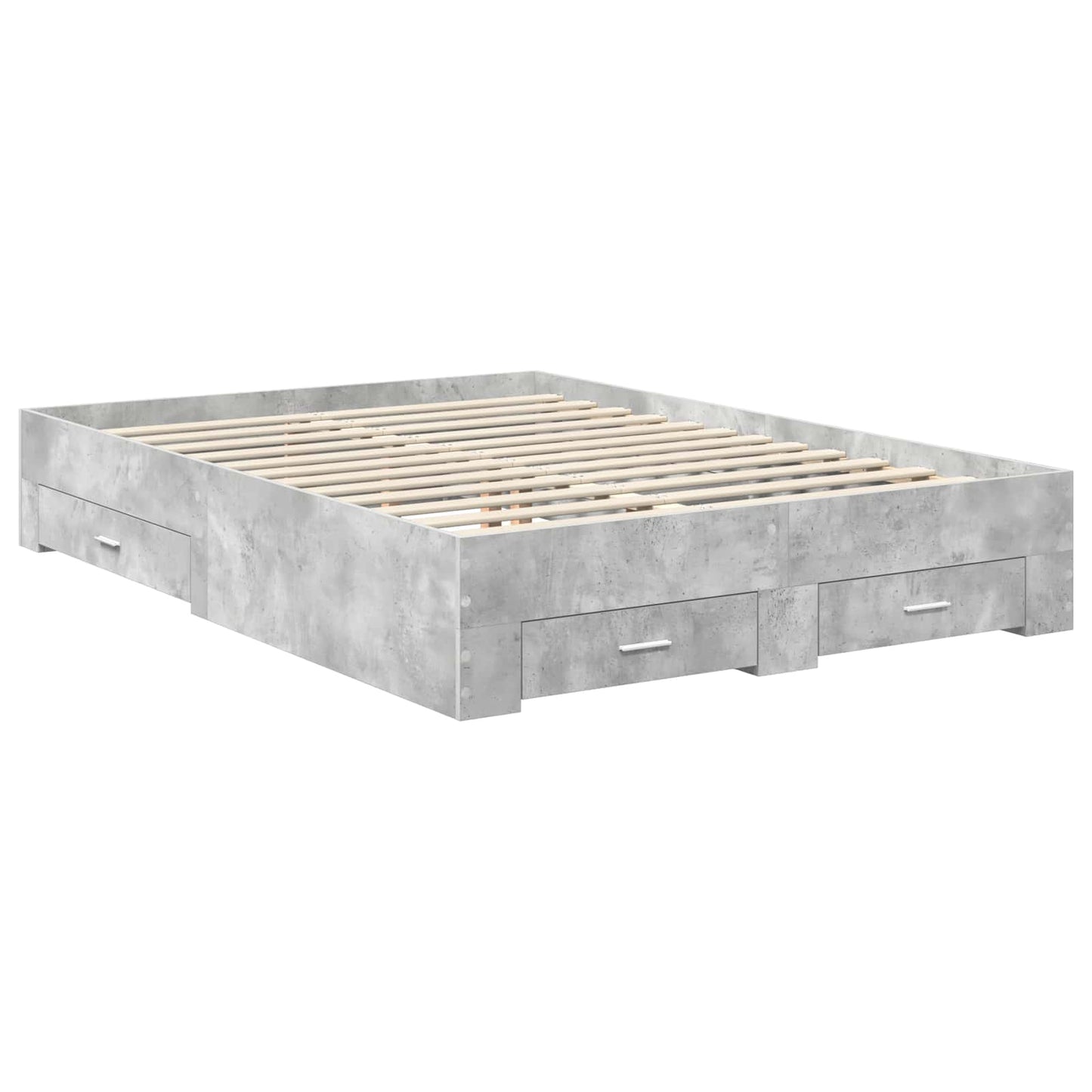 Bed Frame Concrete Grey 140 x 200 cm Engineered Wood