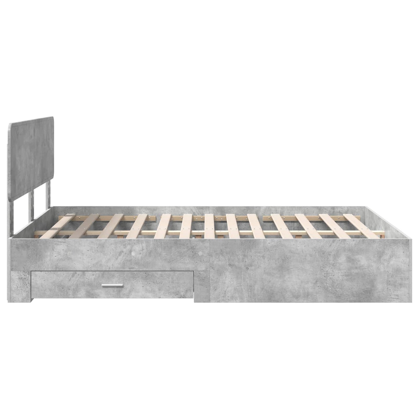Bed Frame Concrete Grey 140 x 200 cm Engineered Wood
