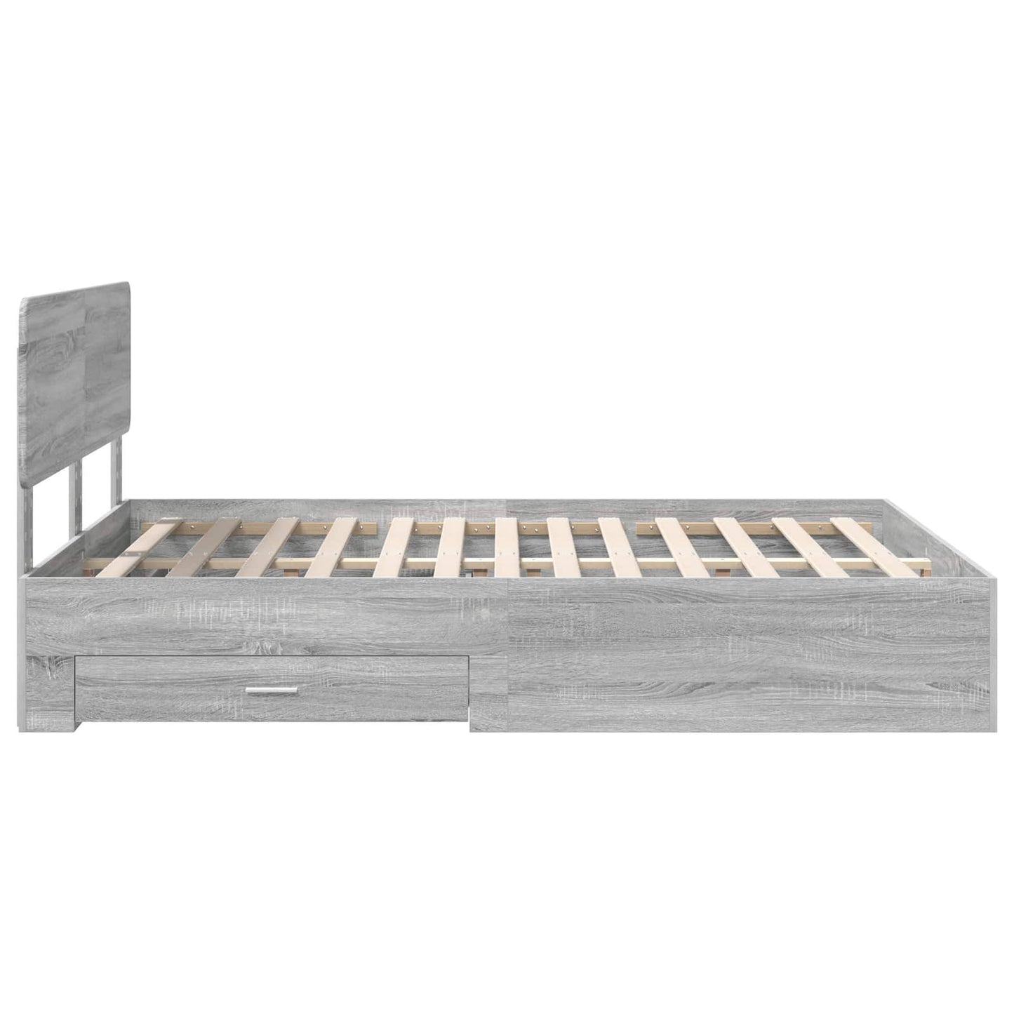 Bed Frame with Drawer Grey Sonoma 140 x 200 cm Engineered Wood