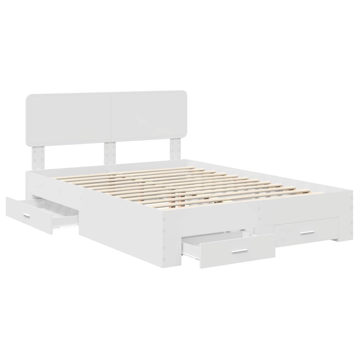 Bed Frame with Headboard White 140 x 190 cm Engineered Wood