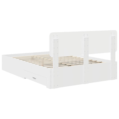 Bed Frame with Headboard White 140 x 190 cm Engineered Wood