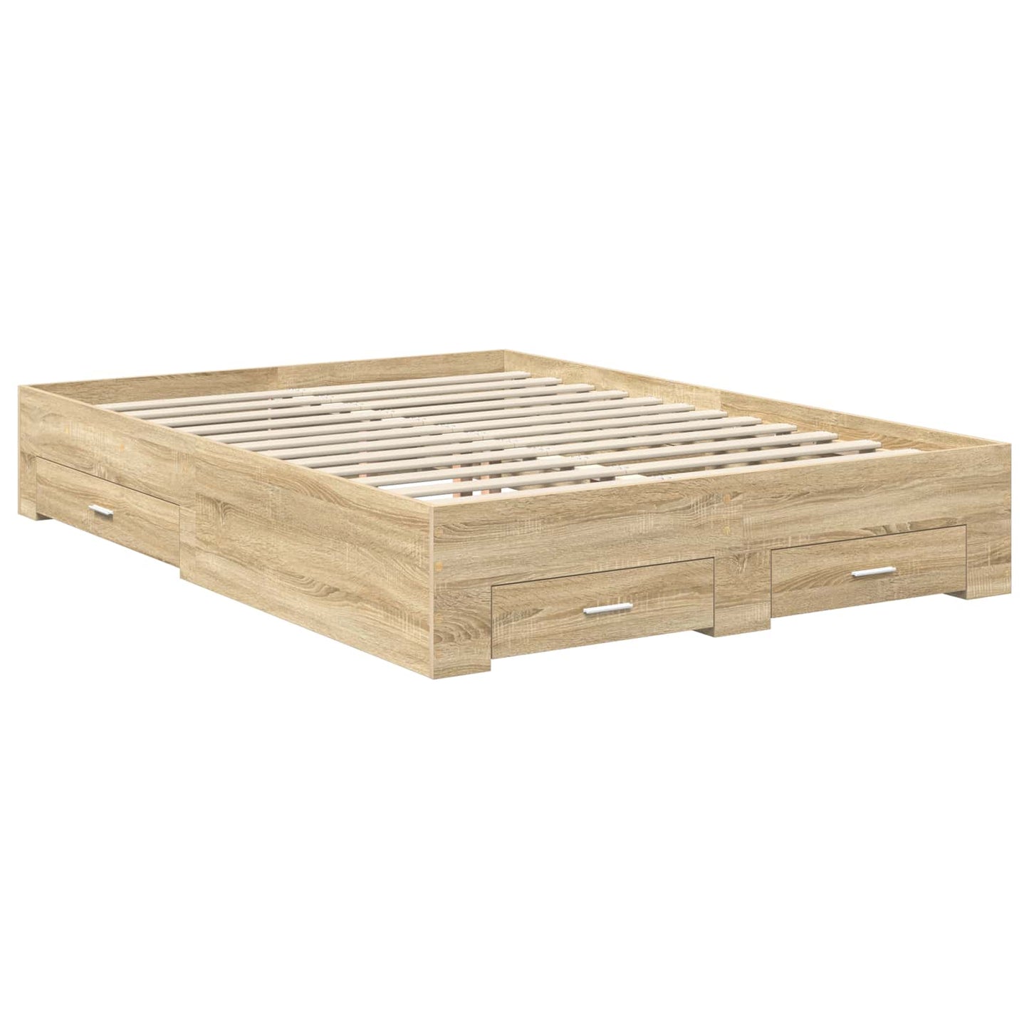 Bed Frame with Drawer Sonoma Oak 140 x 190 cm Engineered Wood