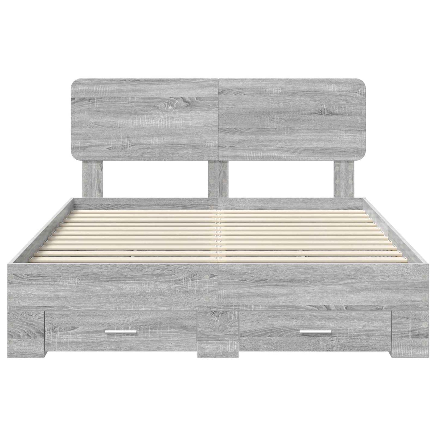 Bed Frame with Drawer Grey Sonoma 140 x 190 cm Engineered Wood