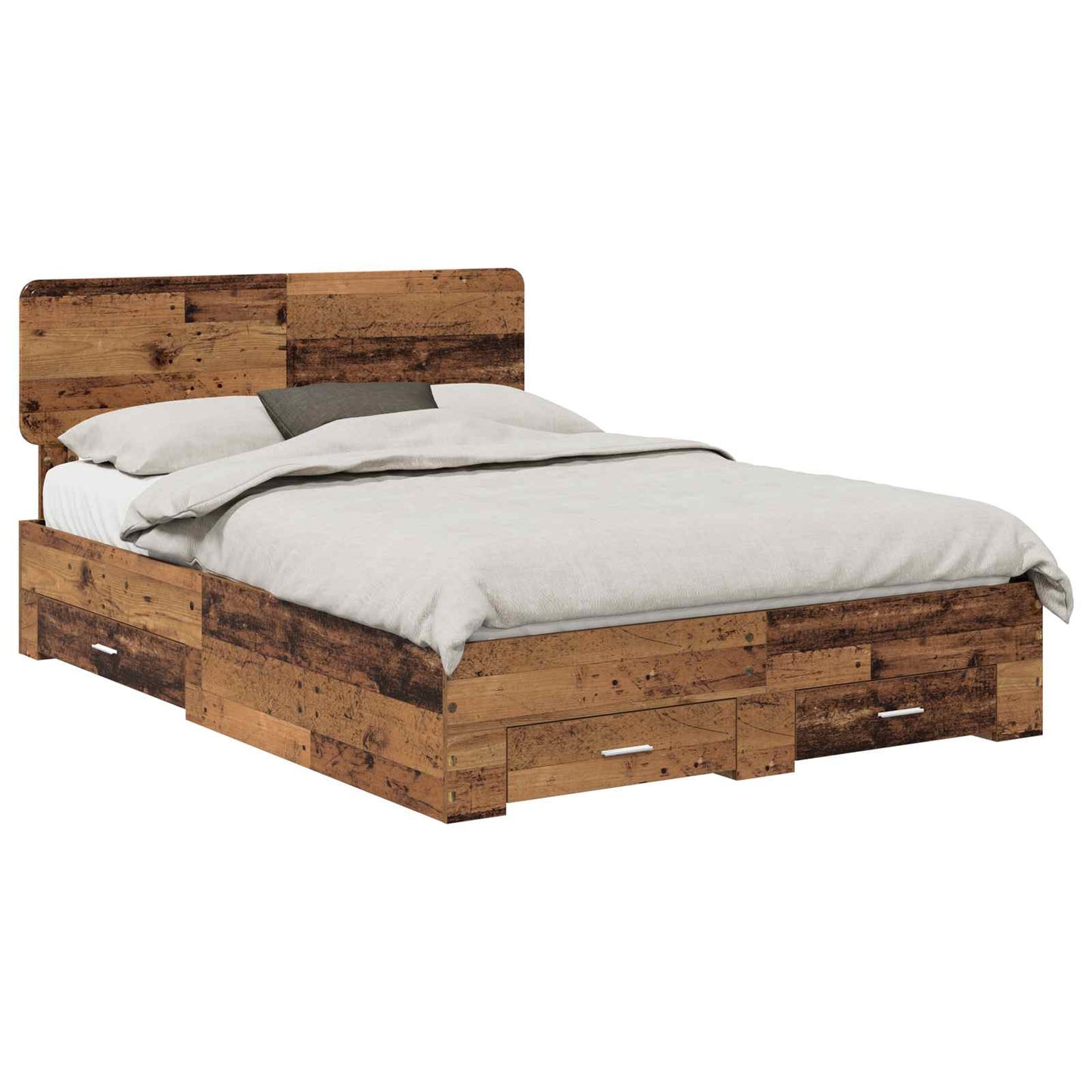 Bed Frame with Headboard Old Wood 140 x 190 cm Engineered Wood