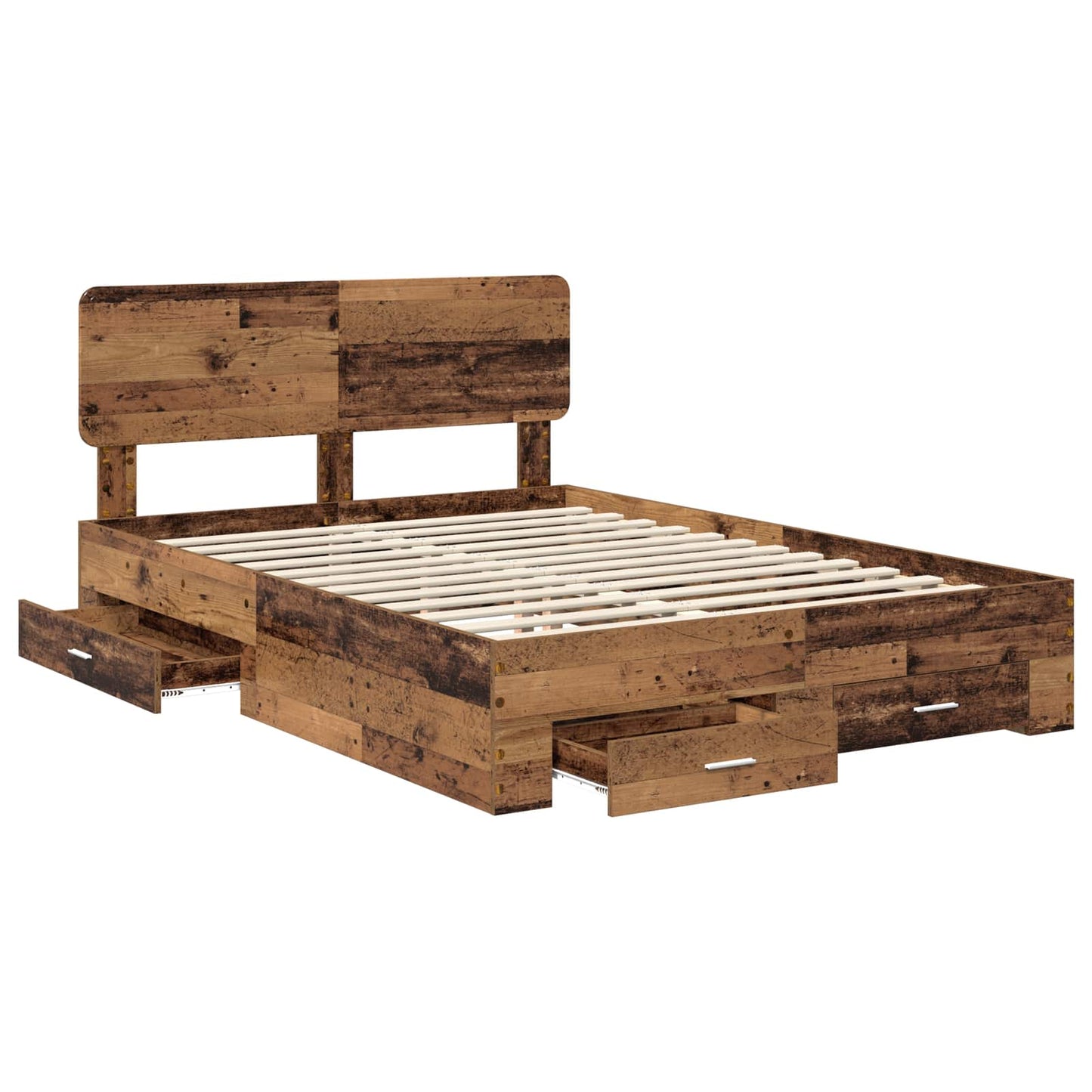 Bed Frame with Headboard Old Wood 140 x 190 cm Engineered Wood