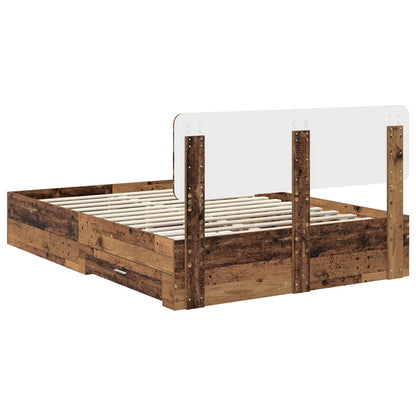Bed Frame with Headboard Old Wood 140 x 190 cm Engineered Wood