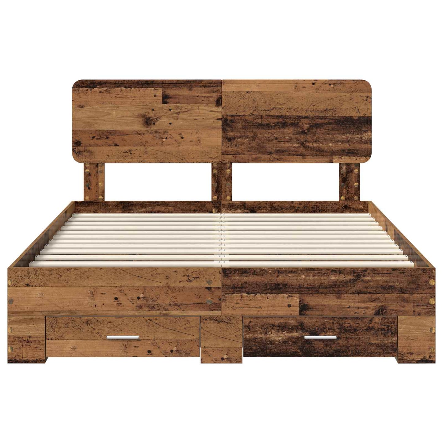 Bed Frame with Headboard Old Wood 140 x 190 cm Engineered Wood