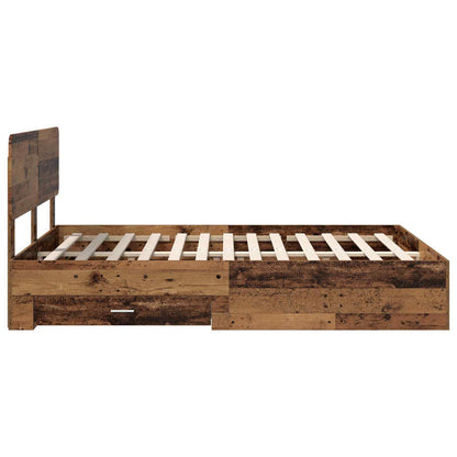 Bed Frame with Headboard Old Wood 140 x 190 cm Engineered Wood