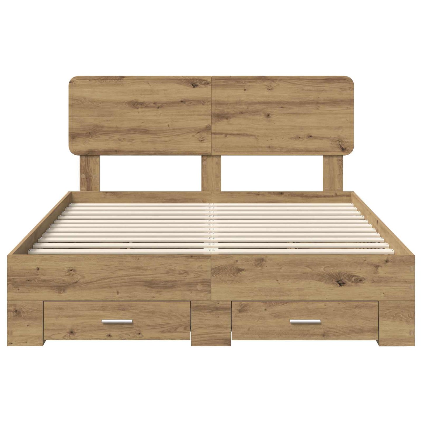 Bed Frame with Drawer Artisan Oak 140 x 190 cm Engineered Wood
