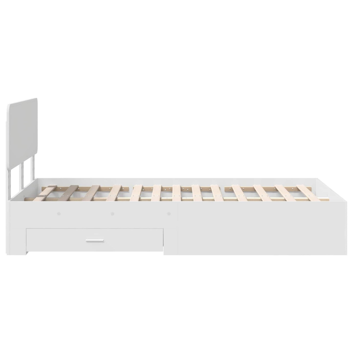 Bed Frame with Headboard White 135 x 190 cm Engineered Wood