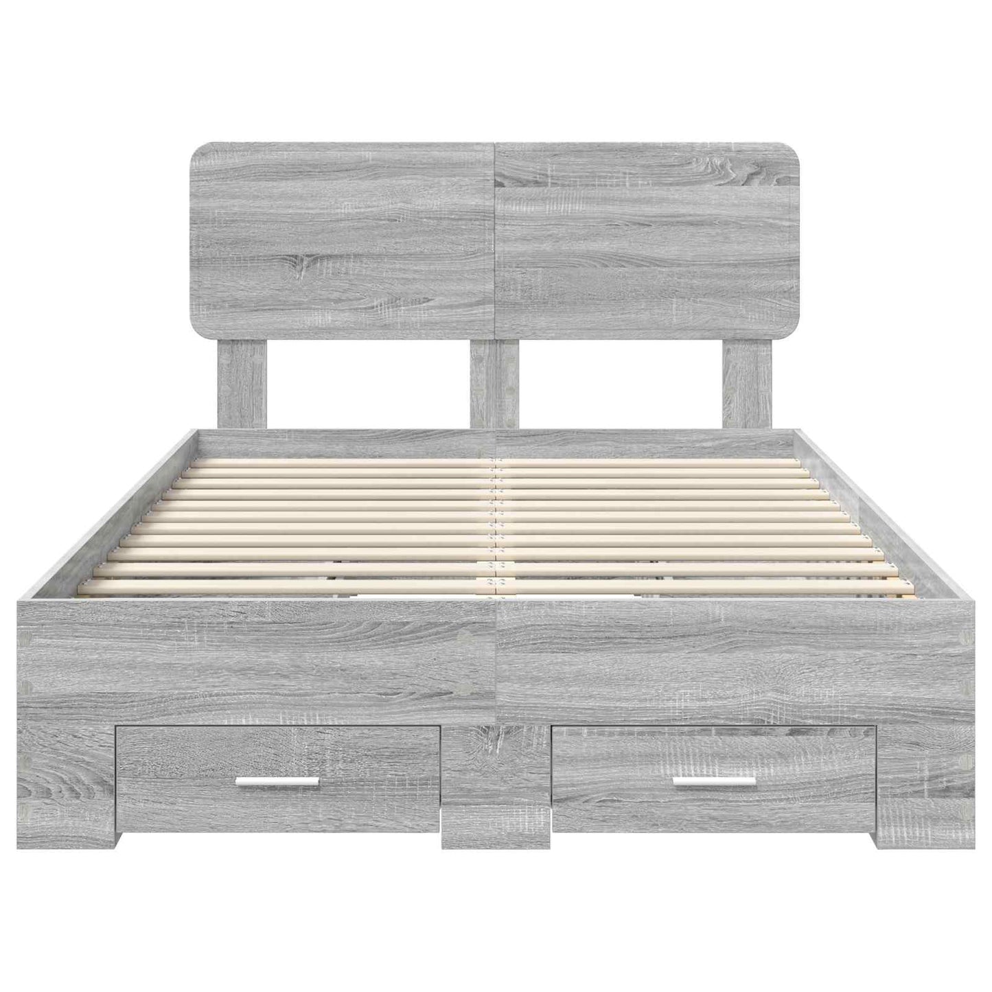 Bed Frame with Drawer Grey Sonoma 135 x 190 cm Engineered Wood