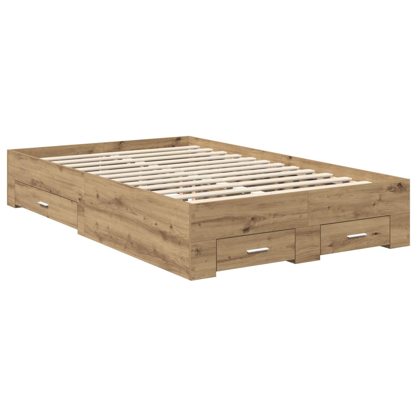 Bed Frame with Drawer Artisan Oak 135 x 190 cm Engineered Wood