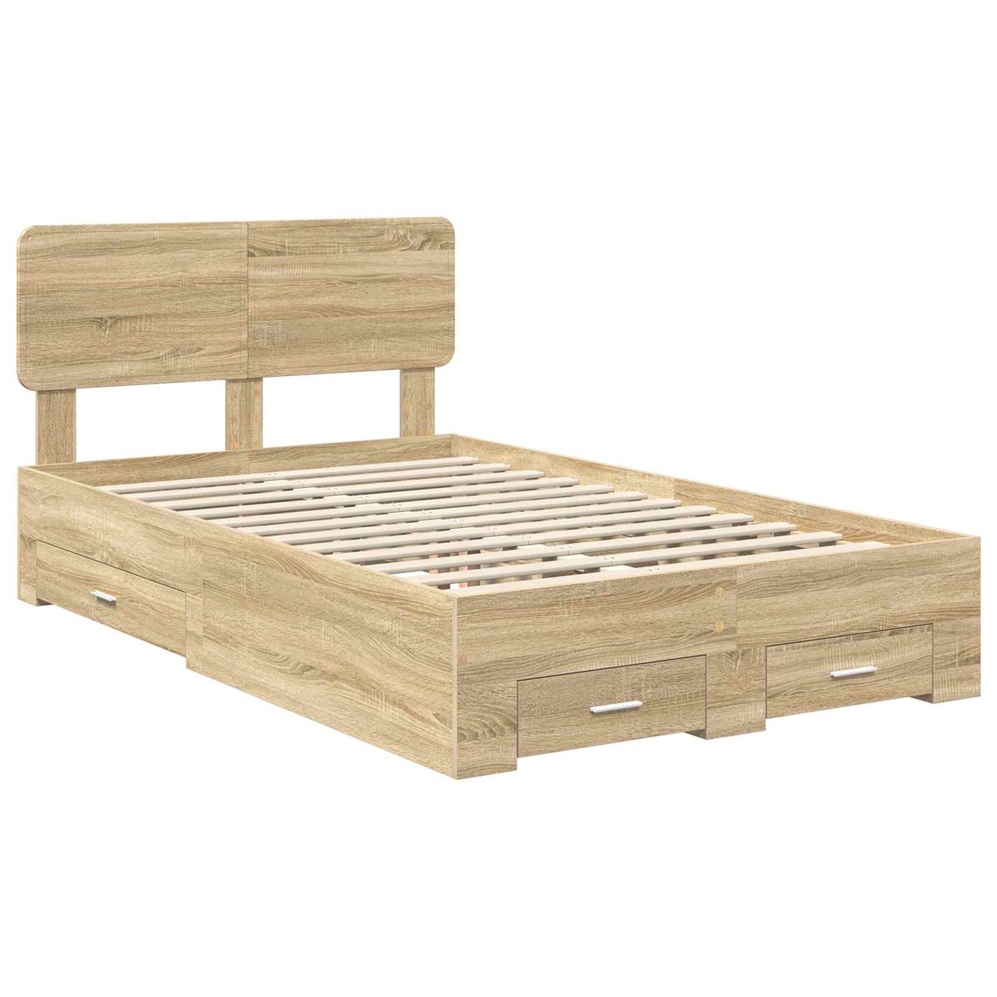 Bed Frame with Drawer Sonoma Oak 120 x 200 cm Engineered Wood