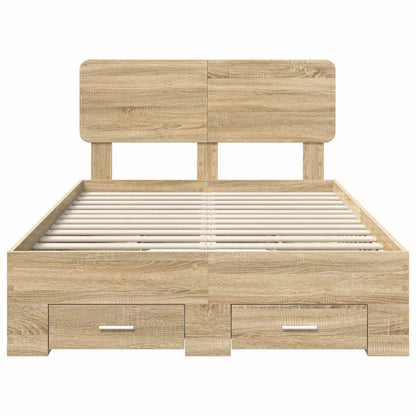 Bed Frame with Drawer Sonoma Oak 120 x 200 cm Engineered Wood