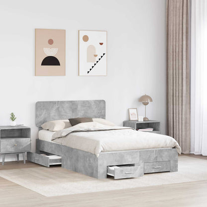 Bed Frame Concrete Grey 120 x 200 cm Engineered Wood