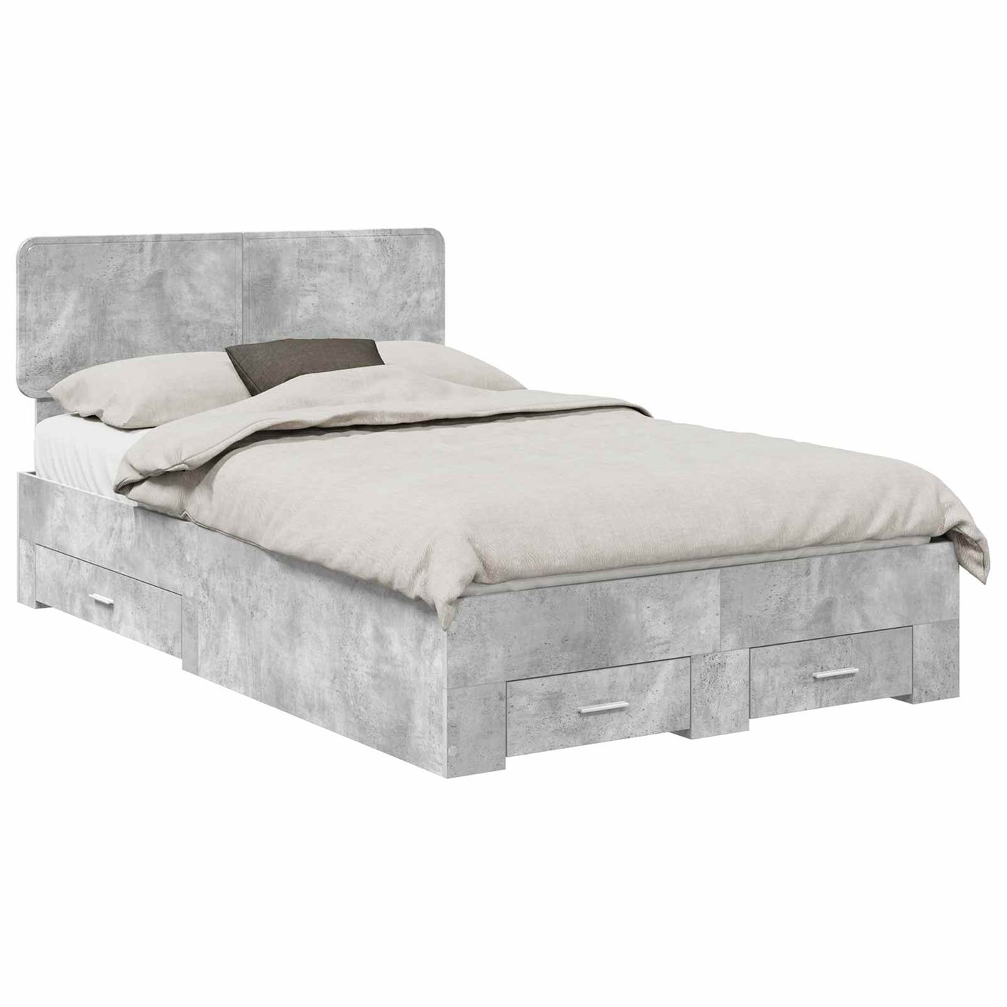 Bed Frame Concrete Grey 120 x 200 cm Engineered Wood