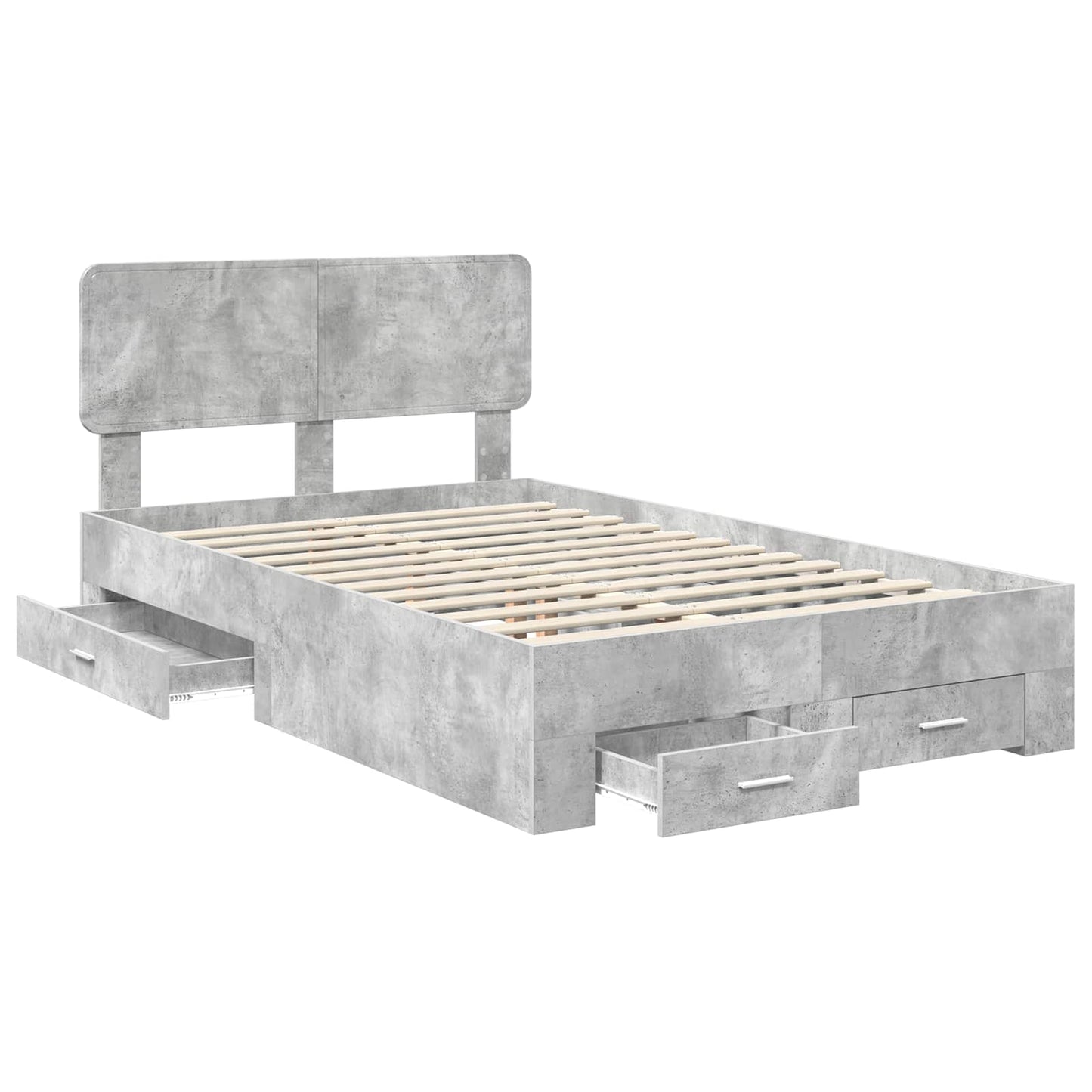 Bed Frame Concrete Grey 120 x 200 cm Engineered Wood
