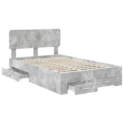 Bed Frame Concrete Grey 120 x 200 cm Engineered Wood