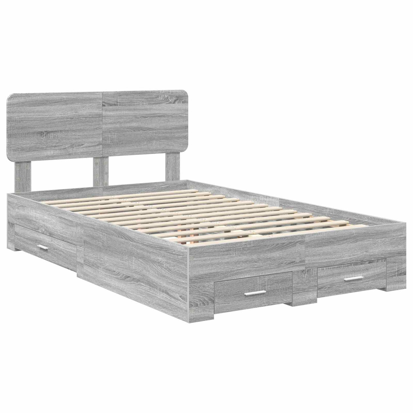 Bed Frame with Drawer Grey Sonoma 120 x 200 cm Engineered Wood