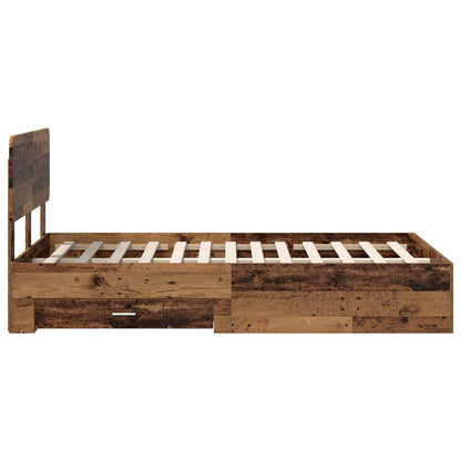 Bed Frame with Headboard Old Wood 120 x 200 cm Engineered Wood