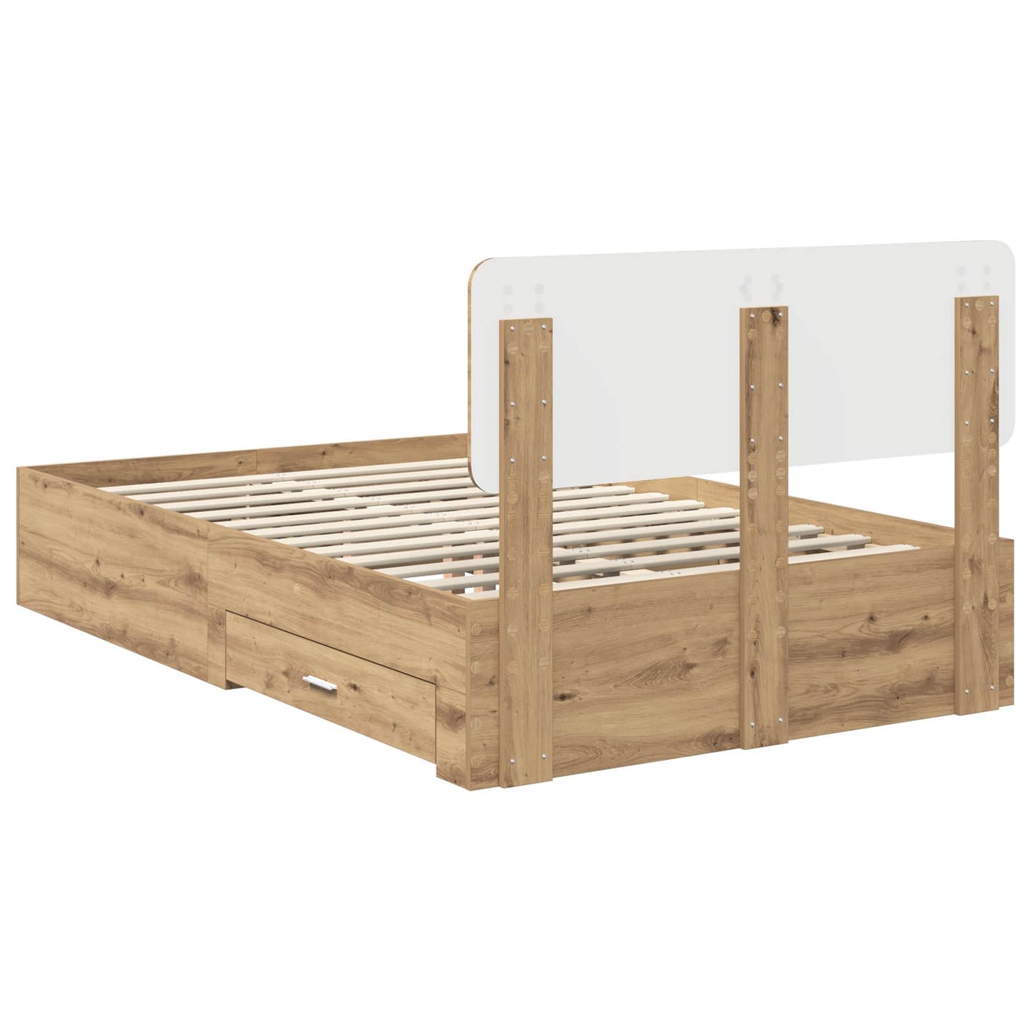 Bed Frame with Drawer Artisan Oak 120 x 200 cm Engineered Wood