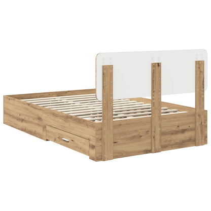 Bed Frame with Drawer Artisan Oak 120 x 200 cm Engineered Wood