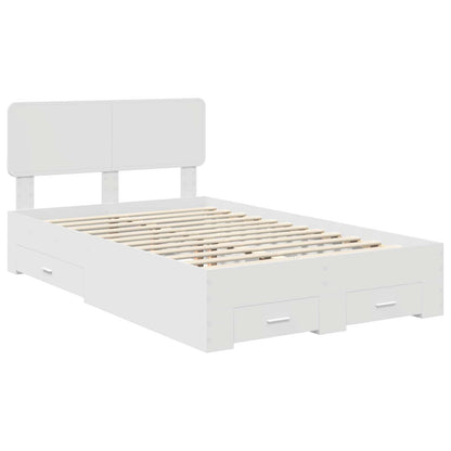 Bed Frame with Headboard White 120 x 190 cm Engineered Wood