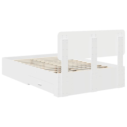 Bed Frame with Headboard White 120 x 190 cm Engineered Wood